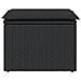 Sgabello Giardino con Cuscino Nero 55x55x37 cm in Polyrattan - Foto miniatura 4