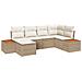 Set Divano da Giardino 6 Pezzi con Cuscini Beige Polyrattan Acacia - Foto miniatura 1