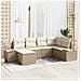 Set Divano da Giardino 6 Pezzi con Cuscini Beige Polyrattan Acacia - Foto miniatura 2
