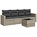 Set Divano da Giardino 5pz con Cuscini Grigio Chiaro Polyrattan - Foto miniatura 1
