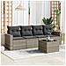 Set Divano da Giardino 5pz con Cuscini Grigio Chiaro Polyrattan - Foto miniatura 2