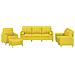 Set di Divani 4 pz con Cuscini Giallo Chiaro in Tessuto - Foto miniatura 1