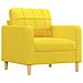 Set di Divani 4 pz con Cuscini Giallo Chiaro in Tessuto - Foto miniatura 3