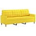 Set di Divani 4 pz con Cuscini Giallo Chiaro in Tessuto - Foto miniatura 5