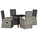 Set da Pranzo per Giardino con cuscino 5 pcs Grigio polyrattan - Foto miniatura 1