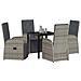 Set da Pranzo per Giardino con cuscino 5 pcs Grigio polyrattan - Foto miniatura 3