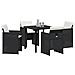 Set da Pranzo per Giardino con cuscino 5 pcs Nero Poly Rattan - Foto miniatura 3