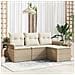 Set Divano da Giardino con cuscino 4 pcs Beige Poly Rattan - Foto miniatura 2