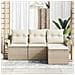 Set Divano da Giardino con cuscino 4 pcs Beige Poly Rattan - Foto miniatura 3
