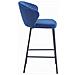 Sgabello da bar Valora GATTA in velluto blu navy con gambe nere x4 - Foto miniatura 3