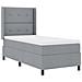 Letto a Sorgente LED Grigio chiaro 80 x 200 cm Tessuto - Foto miniatura 1