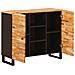 Mobile laterale Marrone 90 x 33 x 75 cm Legno di mango massello - Foto miniatura 2