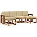 Set di divani da esterno con cuscino 6 pcs Naturale e Beige - Foto miniatura 1