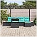 Set Divano da Giardino 6 pz Nero e Blu polyrattan - Foto miniatura 8
