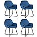 Sedie Da Pranzo 4 Pz Blu In Velluto - Foto miniatura 1