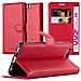 Custodia Compatibile Con Huawei P10 In Rosso Carminio - Coperchio Protettiva Con Chiusura Magnetica, Funzione Stand E Tasca Per Le Carte - Foto miniatura 1