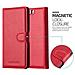 Custodia Compatibile Con Huawei P10 In Rosso Carminio - Coperchio Protettiva Con Chiusura Magnetica, Funzione Stand E Tasca Per Le Carte - Foto miniatura 3