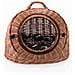 Trasportino Cani Gatti Animali Domestici Viaggi Cesto Cabina Vimini Cuscino Marrone Con Motivo Floreale Taglia Standard - Foto miniatura 2