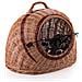 Trasportino Cani Gatti Animali Domestici Viaggi Cesto Cabina Vimini Cuscino Marrone Con Motivo Floreale Taglia Standard - Foto miniatura 1
