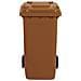 Bidone carrellato marrone per la raccolta differenziata rifiuti 240 Lt con ruote e coperchio UNI EN 840 per rifiuti e riciclo - Foto miniatura 2
