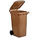 Bidone carrellato marrone per la raccolta differenziata rifiuti 240 Lt con ruote e coperchio UNI EN 840 per rifiuti e riciclo - Foto miniatura 1