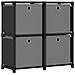 Mobile con 12 Scatole a Cubo Nero 69x30x72,5 cm in Tessuto - Foto miniatura 1