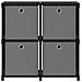 Mobile con 12 Scatole a Cubo Nero 69x30x72,5 cm in Tessuto - Foto miniatura 4