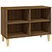 Mobile Tv Gambe In Legno Massello Rovere Marrone 69,5x30x50 Cm - Foto miniatura 2