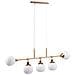 Lampadario Sospensione Erich Metallo Oro Rosa 5 Luci E Diffusori Bianchi - Foto miniatura 1