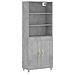 Credenza Grigio Cemento 69,5x34x180 Cm In Legno Multistrato - Foto miniatura 2