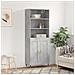 Credenza Grigio Cemento 69,5x34x180 Cm In Legno Multistrato - Foto miniatura 1