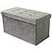 Pouf Contenitore Quadrato In Stoffa Grigio Scuro - Foto miniatura 1