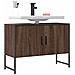 Mobile Lavabo Bagno Rovere Marrone 60x30x60cm Legno Multistrato - Foto miniatura 6