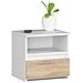 Comodino CL1, 1 cassetto, 40x35x40 cm, Colore Bianco e Sonoma Quercia - Foto miniatura 1