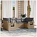 Set Divano da Giardino 6 pz con Cuscini Beige in Polyrattan - Foto miniatura 2