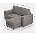 Divano Marrak 2 Posti (due Sedute Da 60cm) + Pouf Misure Esterne L. 148 P. 155 Colore Grigio - Foto miniatura 3