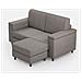 Divano Marrak 2 Posti (due Sedute Da 60cm) + Pouf Misure Esterne L. 148 P. 155 Colore Grigio - Foto miniatura 1