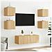 Mobili TV a Parete con Luci LED 2pz Rovere Sonoma 30,5x35x30 cm - Foto miniatura 7