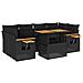 Set Divani da Giardino con Cuscini 7pz Nero Polyrattan Acacia - Foto miniatura 1