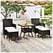 Set Mobili Da Pranzo Per Giardino 5 Pz Polyrattan E Acacia Nero - Foto miniatura 1
