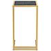 Lusso Casadino -  Tavolino Per Computer Marmo Nero 50x35x65 Cm Vetro Temperato - Foto miniatura 2