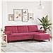 Divano a 3 Posti con Poggiapiedi Rosso Vino 210 cm in Velluto - Foto miniatura 2