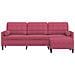Divano a 3 Posti con Poggiapiedi Rosso Vino 210 cm in Velluto - Foto miniatura 3