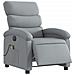 Poltrona Reclinabile Massaggio Elettrica Grigio Chiaro Tessuto - Foto miniatura 3