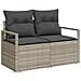 Set di Divano da Giardino 7 Pezzi con Cuscini Grigio Chiaro Rattan Polietilene - Foto miniatura 4