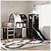 Letto a Castello con Scivolo e Tende Bianco e Nero 80x200 cm - Foto miniatura 2