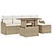Set Divano da Giardino con cuscino 6 pcs Beige Poly Rattan - Foto miniatura 1