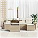 Set Divano da Giardino con cuscino 6 pcs Beige Poly Rattan - Foto miniatura 3
