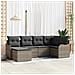 Set Divano da Giardino con cuscino 6 pcs Grigio Poly Rattan - Foto miniatura 2