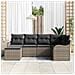 Set Divano da Giardino con cuscino 6 pcs Grigio Poly Rattan - Foto miniatura 3